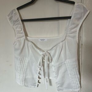 Peppermayo White Tie-Front Blouse